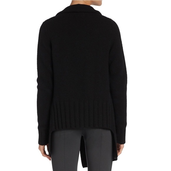 VINCE Black Ribbed Draped Cardigan - Size Small - Picture 2 of 8